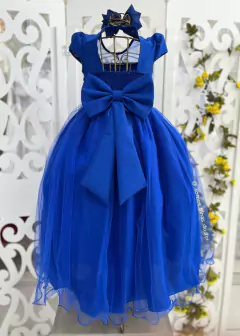 VESTIDO DE FESTA LAWANI LONGO AZUL ROYAL - Filhas do Rei Distribuidora Roupa Infantil e Juvenil