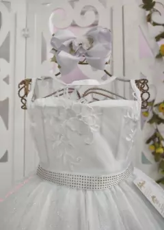 VESTIDO LUXO DE FESTA INFANTIL DE RENDA BRANCO - comprar online