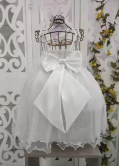 VESTIDO LUXO DE FESTA INFANTIL DE RENDA BRANCO - Filhas do Rei Distribuidora Roupa Infantil e Juvenil