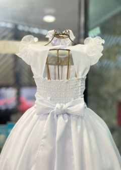 VESTIDO INFANTIL MIDI BRANCO COM BORBOLETAS ENCANTADAS - loja online