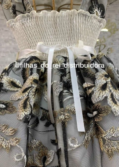 VESTIDO INFANTIL PRETO BORDADO - comprar online