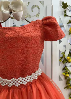 Vestido De Festa Terracota Longo Sabrina na internet