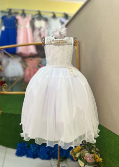 VESTIDO BRANCO DE FESTA LUXO JUVENIL LONGO