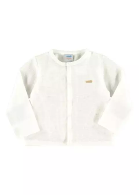 CASACO BEBE BABY OFF WHITE EM MALHA UNISSEX