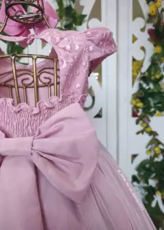 VESTIDO DE FESTA INFANTIL FLORES ENCANTADAS ROSE - comprar online