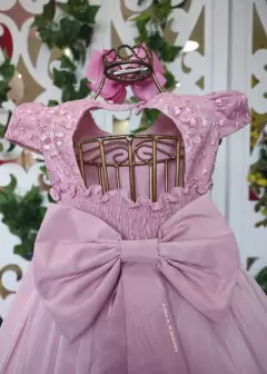 VESTIDO DE FESTA INFANTIL FLORES ENCANTADAS ROSE