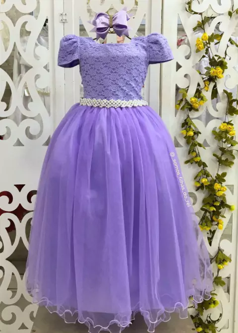 Vestido De Festa Lilás Longo Sabrina
