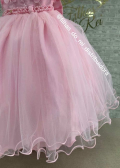 VESTIDO ROSA DE FESTA INFANTIL COM APLIQUES DE BORBOLETAS 3D na internet