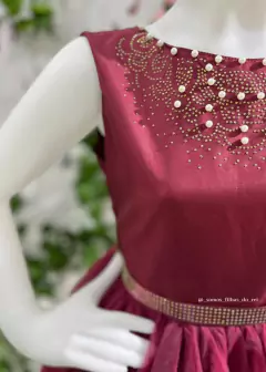 VESTIDO LONGO INFANTIL DE FESTA MARSALA na internet
