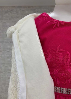 JAQUETA DE PELO ECOLÓGICO OFFWHITE COM ZÍPER - Filhas do Rei Distribuidora Roupa Infantil e Juvenil