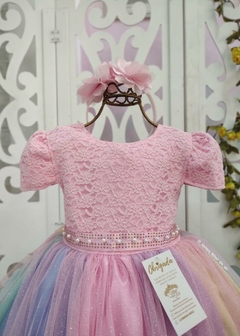 VESTIDO INFANTIL ROSA ARCO ÍRIS - comprar online