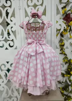 VESTIDO INFANTIL CECÍLIA ROSA COM BOLINHAS - loja online