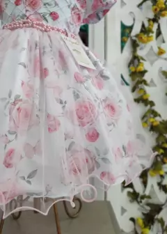 Imagem do VESTIDO DE FESTA INFANTIL ROSA ESTAMPADO DE FLORES