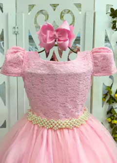 Vestido De Festa Rosa Bebê Longo Sabrina - comprar online
