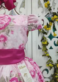 VESTIDO DE FESTA INFANTIL FLORAL ROSA na internet