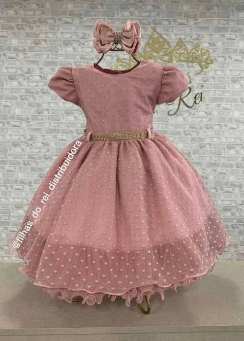 VESTIDO LUXO DE FESTA INFANTIL ROSE