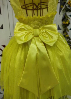 VESTIDO REGATA DE FESTA INFANTIL MIDI AMARELO - loja online