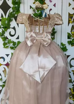 VESTIDO LONGO LUXO INFANTIL DOURADO - loja online