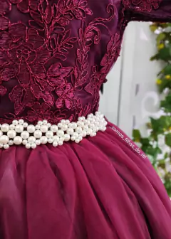 VESTIDO INFANTIL MARSALA DE RENDA - Filhas do Rei Distribuidora Roupa Infantil e Juvenil