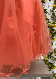 Vestido De Festa Terracota Longo Sabrina - Filhas do Rei Distribuidora Roupa Infantil e Juvenil
