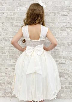 VESTIDO OFF WHITE DE FESTA LUXO INFANTIL LONGO - loja online
