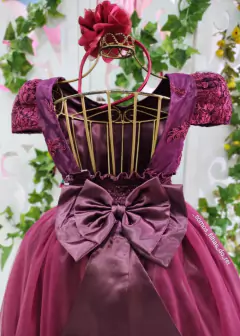 Imagem do VESTIDO INFANTIL MARSALA DE RENDA