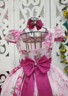 Imagem do VESTIDO DE FESTA INFANTIL FLORAL ROSA