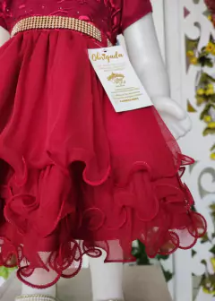 VESTIDO VERMELHO DE FESTA BEBÊ LUXO - Filhas do Rei Distribuidora Roupa Infantil e Juvenil