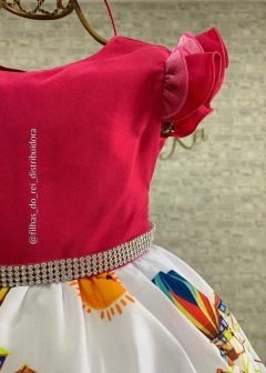 VESTIDO ROSA TEMÁTICO CIRCO na internet