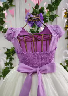 VESTIDO DE FESTA INFANTIL LUXO FLORES ENCANTADAS LILÁS