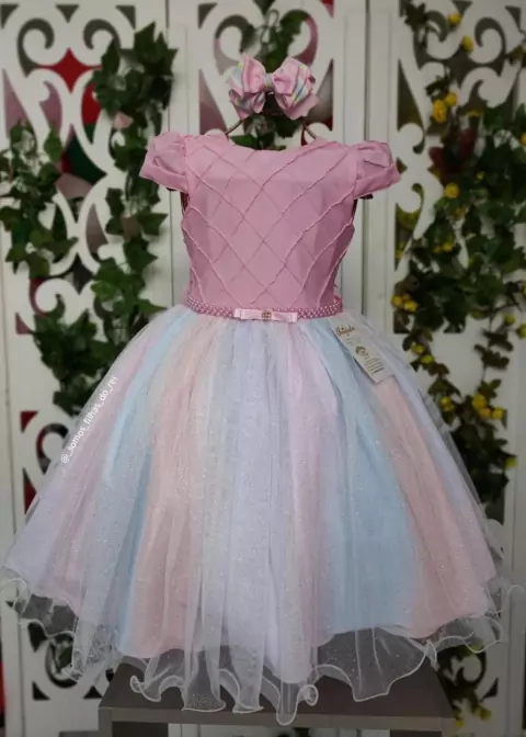 VESTIDO FESTA INFANTIL CANDY COLOR