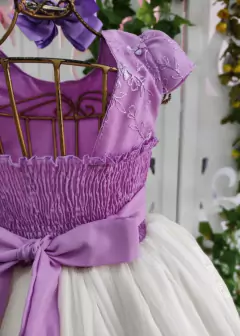 Imagem do VESTIDO DE FESTA INFANTIL LUXO FLORES ENCANTADAS LILÁS