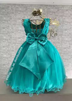 VESTIDO LUXO INFANTIL E JUVENIL DE FESTA VERDE TIFFANY - loja online