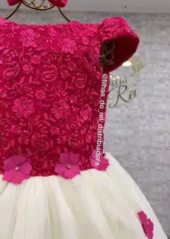 VESTIDO DE FESTA INFANTIL LUXO FLORES ENCANTADAS PINK na internet