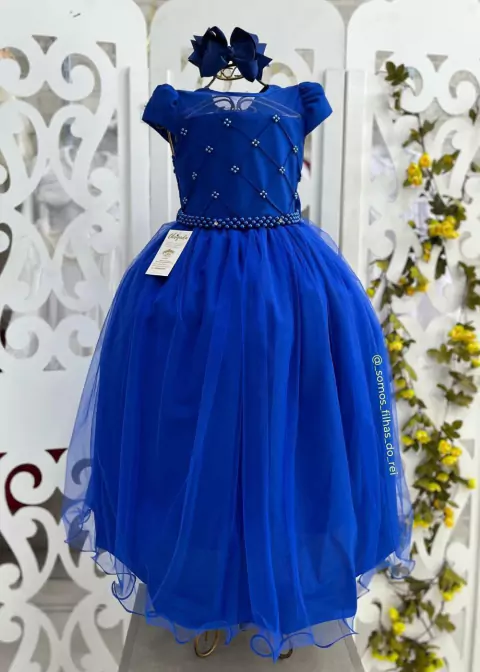 VESTIDO DE FESTA LAWANI LONGO AZUL ROYAL