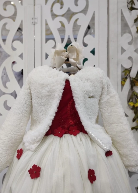 CASACO INFANTIL OFF WHITE EM PELO SHERPA