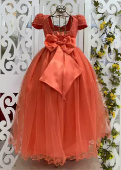 Vestido De Festa Terracota Longo Sabrina - loja online