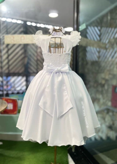 VESTIDO INFANTIL MIDI BRANCO COM BORBOLETAS ENCANTADAS - Filhas do Rei Distribuidora Roupa Infantil e Juvenil