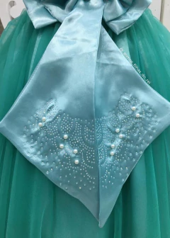 Vestido Longo Infantil de Festa Verde Tiffany na internet