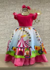 VESTIDO ROSA TEMÁTICO CIRCO