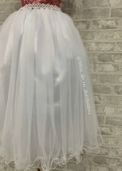 VESTIDO LONGO LUXO INFANTO JUVENIL ROSE E BRANCO - loja online