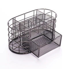 ORGANIZADOR ESCRITORIO NEGRO METALIZADO MP