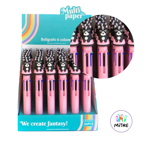BOLIGRAFO 6 COLORES BORRABLE BULLDOG MP