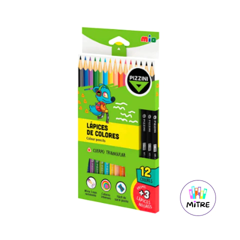 LAPICES COLOR + 3 GRAFITOS PIZZINI
