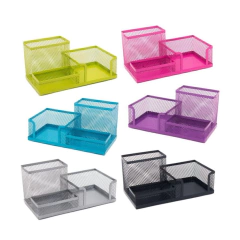 ORGANIZADOR ESCRITORIO METAL CALADO 3 CAVIDADES