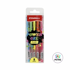 BOLIGRAFO GEL SIMBALL FLUO X 5