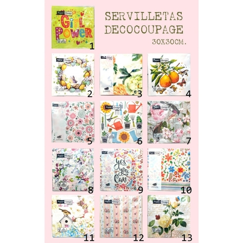 SERVILLETAS DECOUPAGE c/u