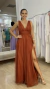 Vestido de festa Renata, em tule terracota com brilho. Incrível para madrinhas de casamento na internet