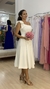 Vestido Lady de noiva civil, em crepe estilo alfaiataria.