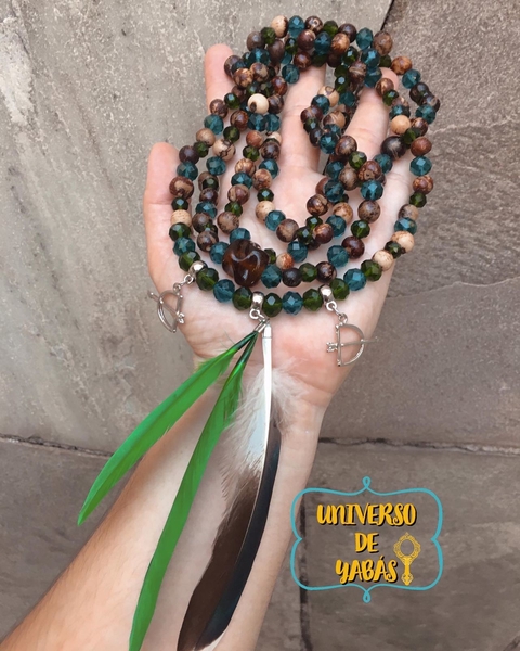 Guia Cabocla em Cristal e semente de açaí